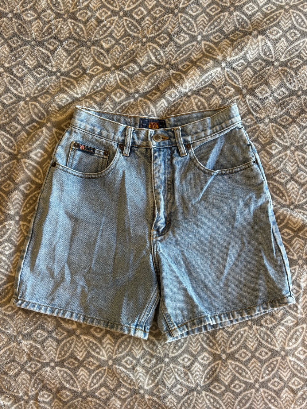 Route 66 Vintage Light Wash Denim Jean Shorts 3/4